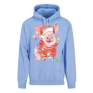 Christmas Lights Pig Unisex Surf Hoodie