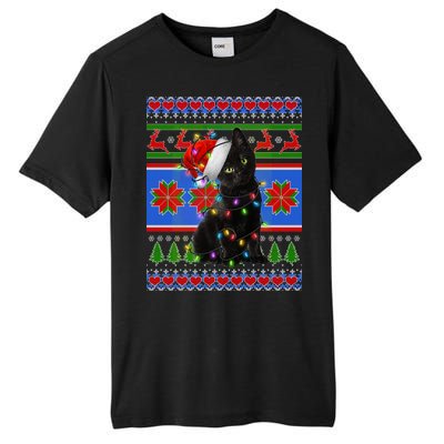 Christmas Lights Santa Cat Ugly Tall Fusion ChromaSoft Performance T-Shirt