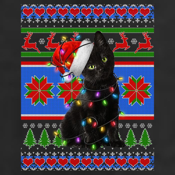 Christmas Lights Santa Cat Ugly 11oz C Handle Ceramic Mug