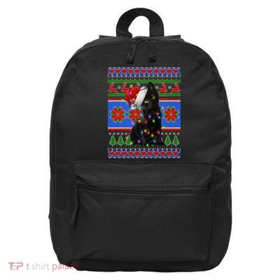 Christmas Lights Santa Cat Ugly 16 in Basic Backpack