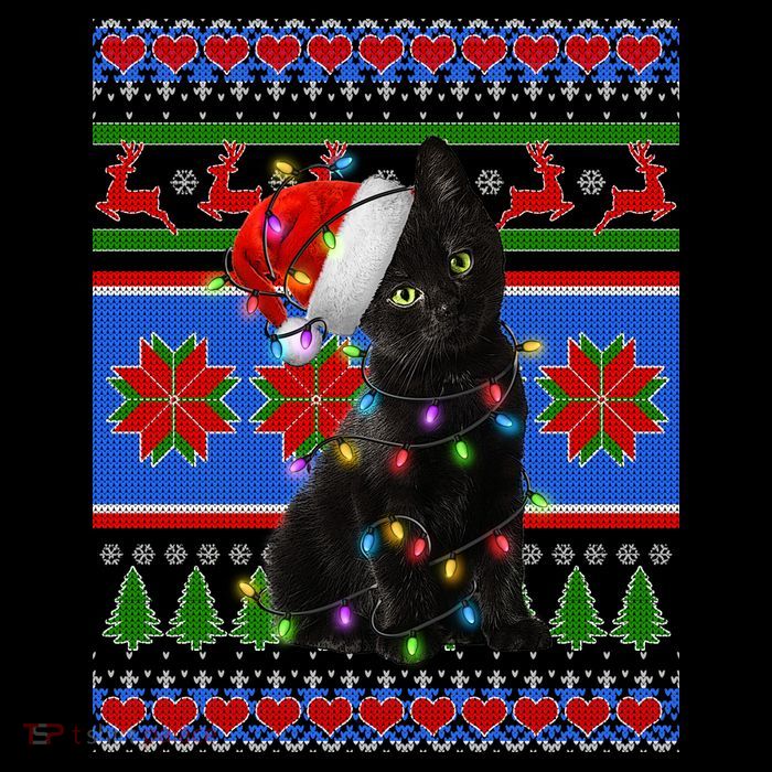 Christmas Lights Santa Cat Ugly 16 in Basic Backpack