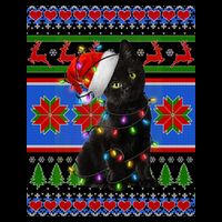Christmas Lights Santa Cat Ugly Zip Tote Bag