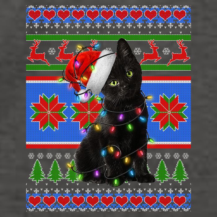 Christmas Lights Santa Cat Ugly Vector Backpack