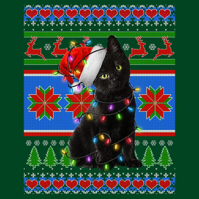 Christmas Lights Santa Cat Ugly Cooling Performance Crew T-Shirt