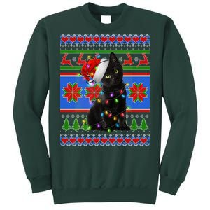 Christmas Lights Santa Cat Ugly Sweatshirt