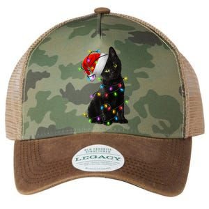 Christmas Lights Santa Kitty Legacy Tie Dye Trucker Hat