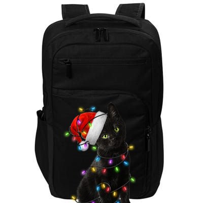 Christmas Lights Santa Kitty Impact Tech Backpack