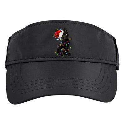 Christmas Lights Santa Kitty Adult Drive Performance Visor