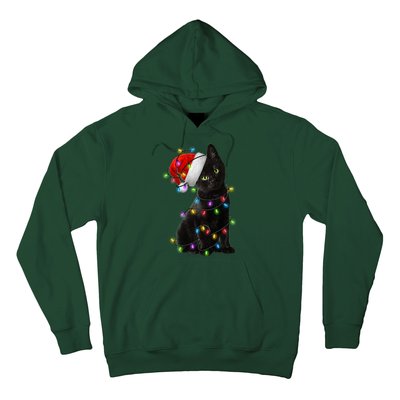 Christmas Lights Santa Kitty Hoodie