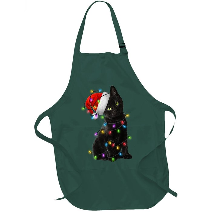 Christmas Lights Santa Kitty Apron