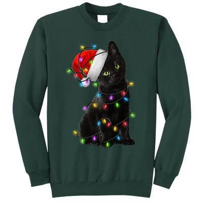 Christmas Lights Santa Kitty Sweatshirt