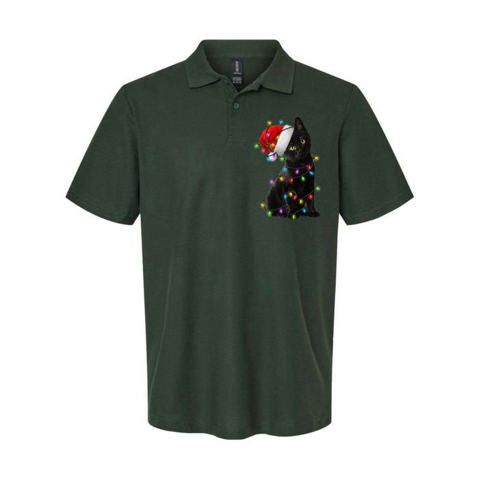 Christmas Lights Santa Kitty Softstyle Adult Sport Polo