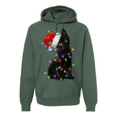 Christmas Lights Santa Kitty Premium Hoodie