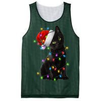 Christmas Lights Santa Kitty Mesh Reversible Basketball Jersey Tank