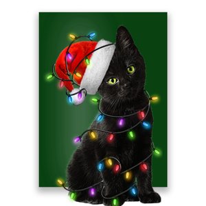 Christmas Lights Santa Kitty Poster