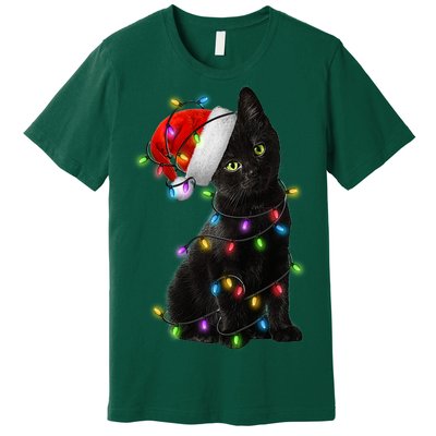 Christmas Lights Santa Kitty Premium T-Shirt