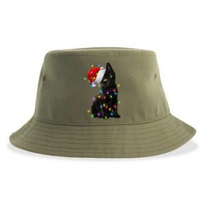 Christmas Lights Santa Kitty Sustainable Bucket Hat