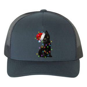 Christmas Lights Santa Kitty Yupoong Adult 5-Panel Trucker Hat