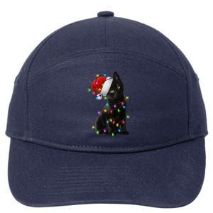 Christmas Lights Santa Kitty 7-Panel Snapback Hat