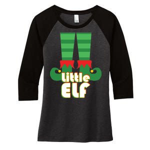 Christmas: Little Elf Women's Tri-Blend 3/4-Sleeve Raglan Shirt