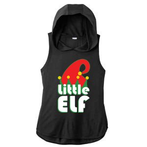 Christmas Little Elf Hat Ladies PosiCharge Tri-Blend Wicking Draft Hoodie Tank