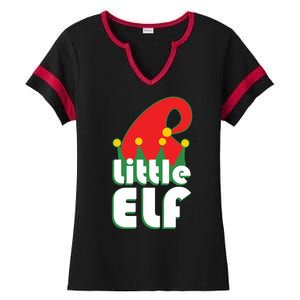 Christmas Little Elf Hat Ladies Halftime Notch Neck Tee