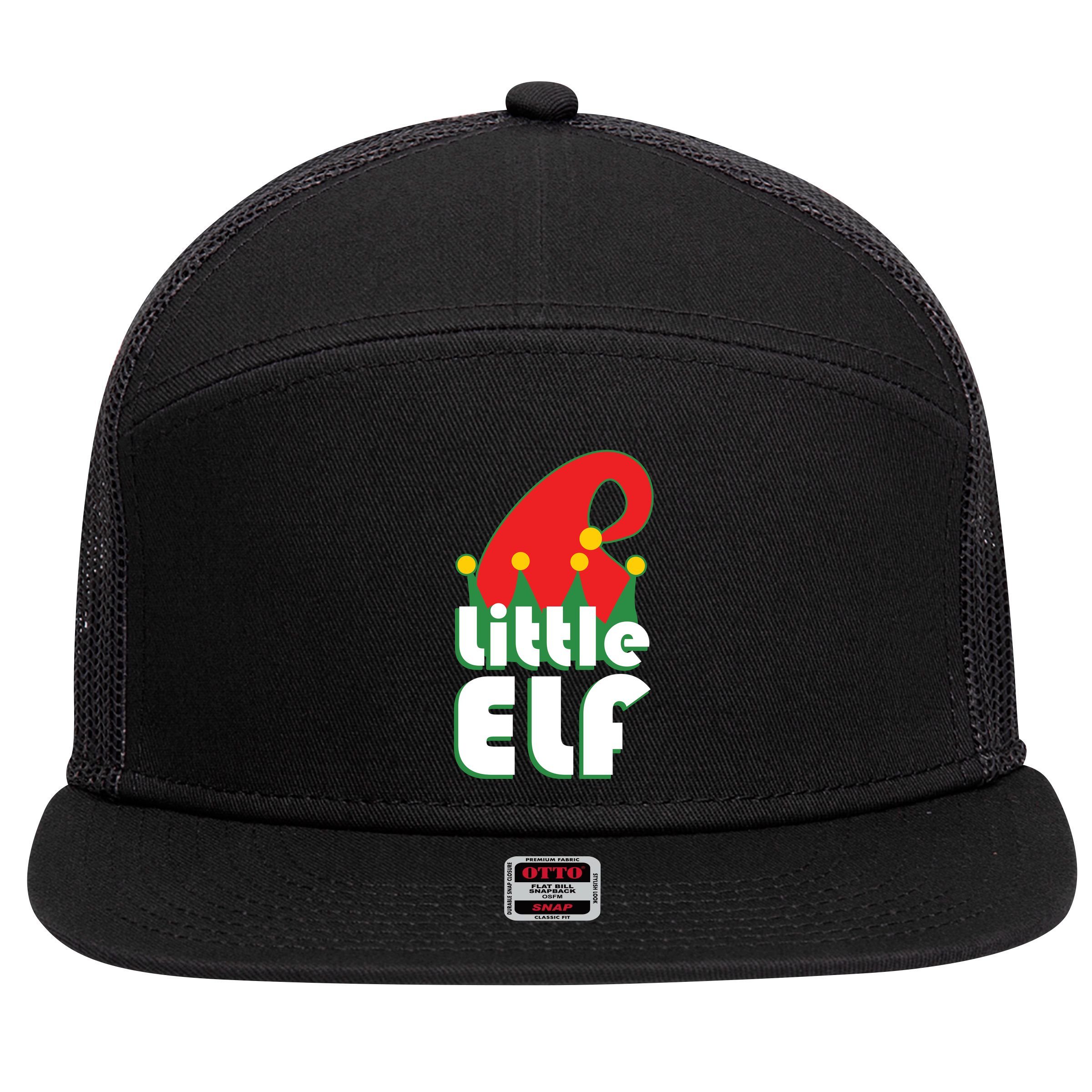 Christmas Little Elf Hat 7 Panel Mesh Trucker Snapback Hat