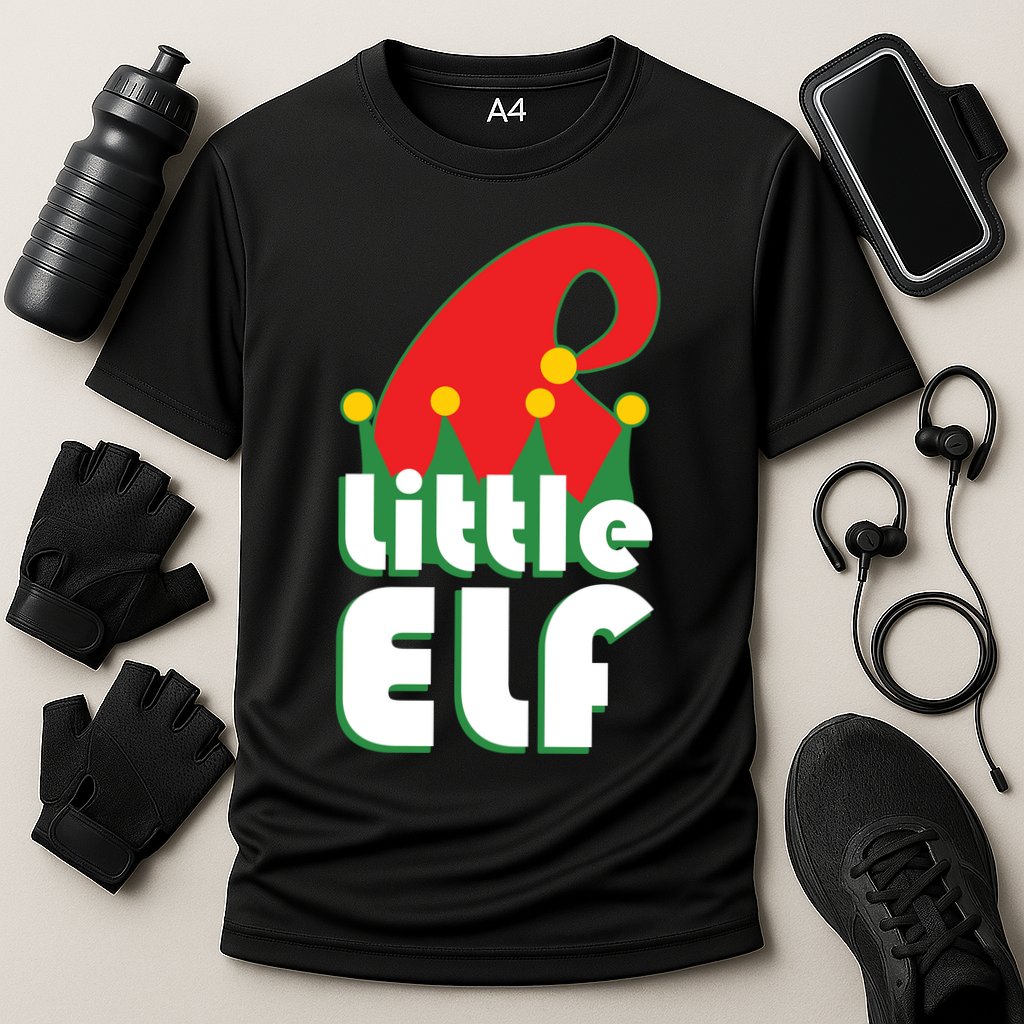 Christmas Little Elf Hat Cooling Performance Crew T-Shirt