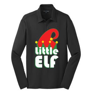 Christmas Little Elf Hat Silk Touch Performance Long Sleeve Polo