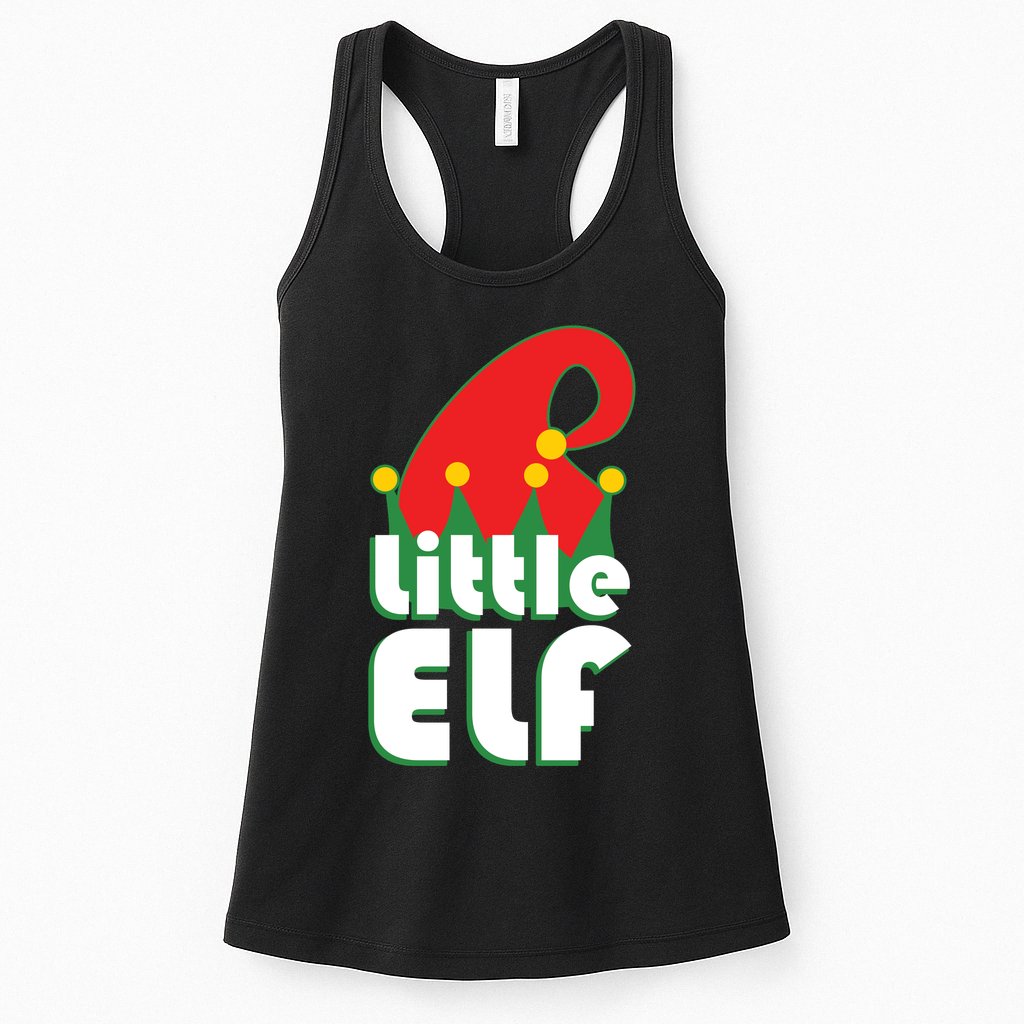 Christmas Little Elf Hat Womens Tank Top
