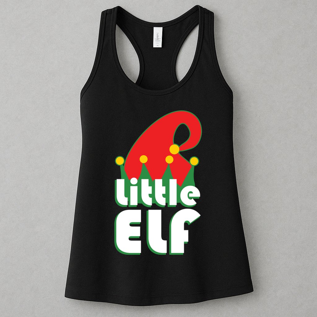 Christmas Little Elf Hat Womens Tank Top