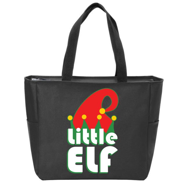 Christmas Little Elf Hat Zip Tote Bag