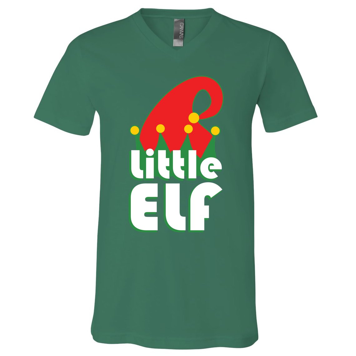 Christmas Little Elf Hat V-Neck T-Shirt