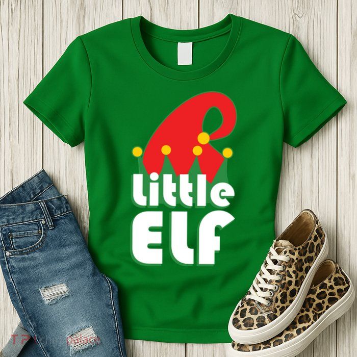 Christmas Little Elf Hat Womens T-Shirt