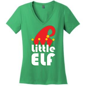 Christmas Little Elf Hat Women's V-Neck T-Shirt