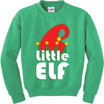 Christmas Little Elf Hat Kids Sweatshirt