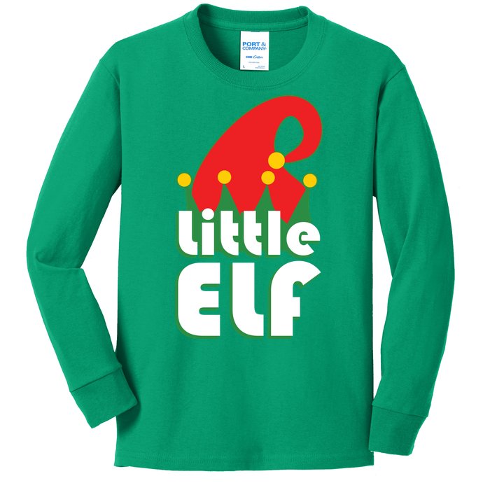 Christmas Little Elf Hat Kids Long Sleeve Shirt