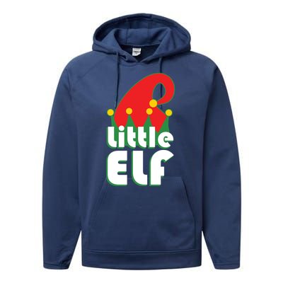 Christmas Little Elf Hat Performance Fleece Hoodie