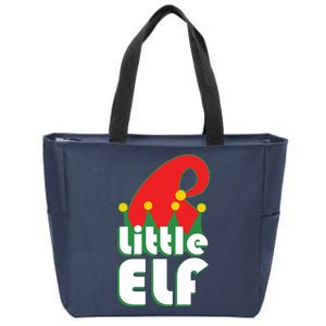 Christmas Little Elf Hat Zip Tote Bag