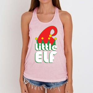 Christmas Little Elf Hat Women's Knotted Racerback Tank