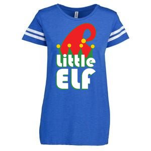 Christmas Little Elf Hat Enza Ladies Jersey Football T-Shirt