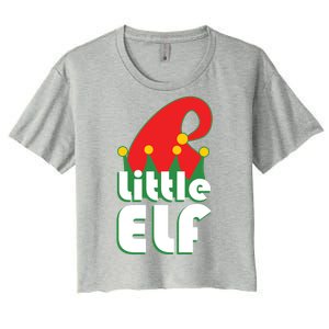 Christmas Little Elf Hat Women's Crop Top Tee