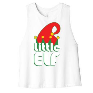 Christmas Little Elf Hat Women's Racerback Cropped Tank