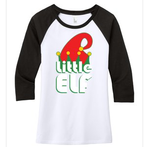 Christmas Little Elf Hat Women's Tri-Blend 3/4-Sleeve Raglan Shirt