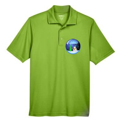 Christmas Little Snowman Globe Men's Origin Performance Piqué Polo