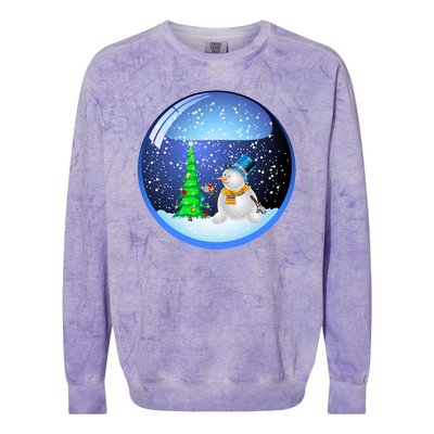 Christmas Little Snowman Globe Colorblast Crewneck Sweatshirt