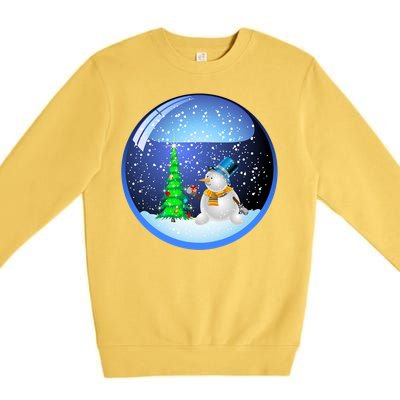 Christmas Little Snowman Globe Premium Crewneck Sweatshirt