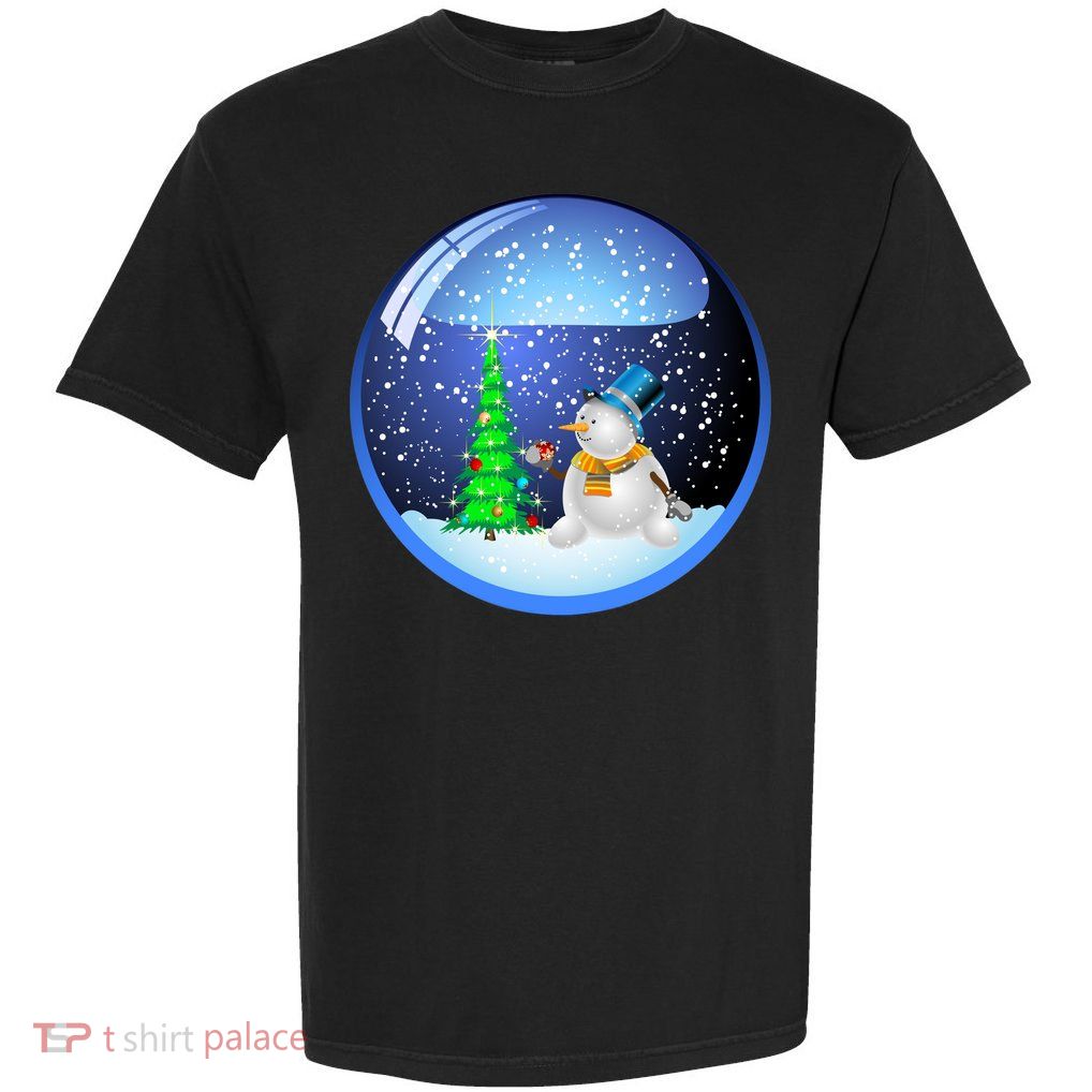 Christmas Little Snowman Globe Garment-Dyed Heavyweight T-Shirt