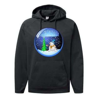 Christmas Little Snowman Globe Performance Fleece Hoodie