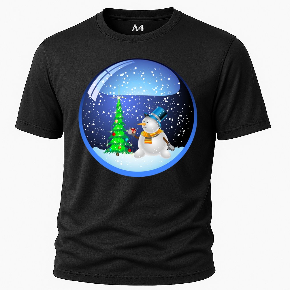 Christmas Little Snowman Globe Cooling Performance Crew T-Shirt